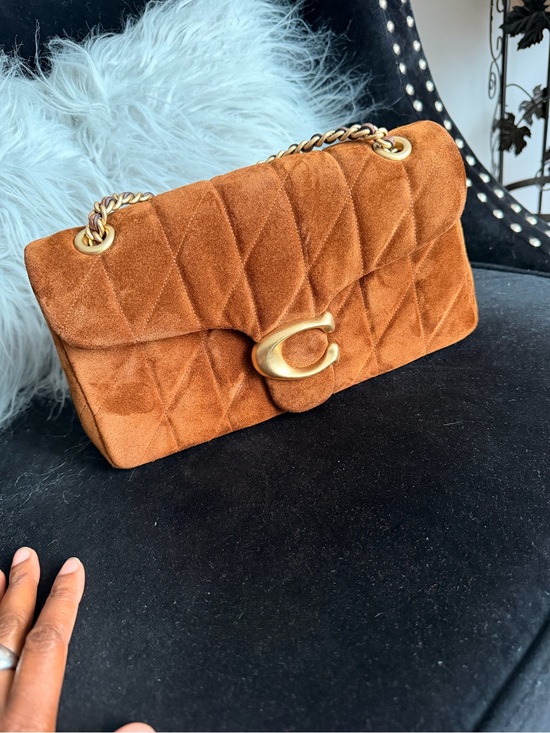 Coach Handbags - Coach Tabby 26 Shoulder Bag, Quilted Suede in Warm Brown with Gold Hardware